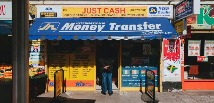 person standing in front of store