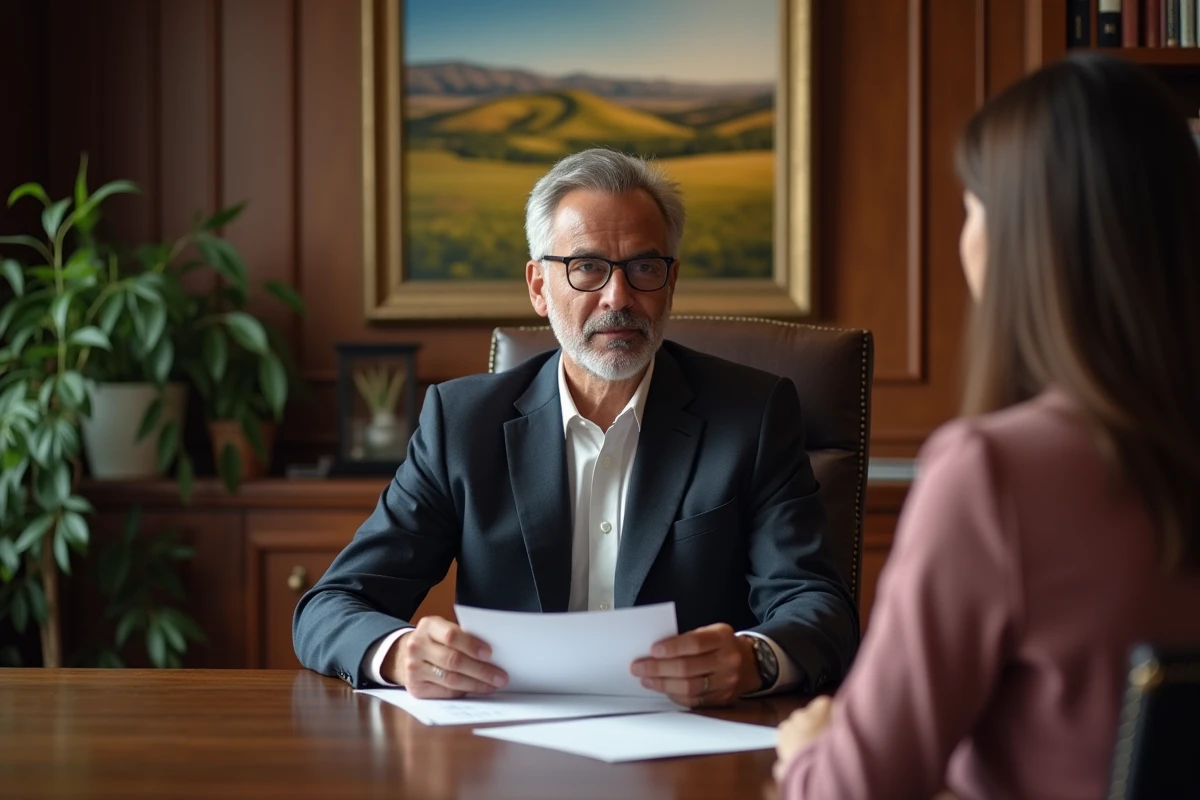 Banquier professionnel présentant une offre de prêt immobilier