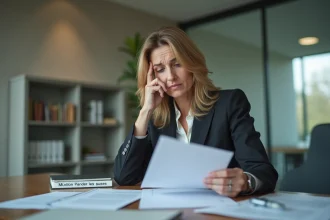 Femme d'âge moyen en milieu professionnel examinant des documents