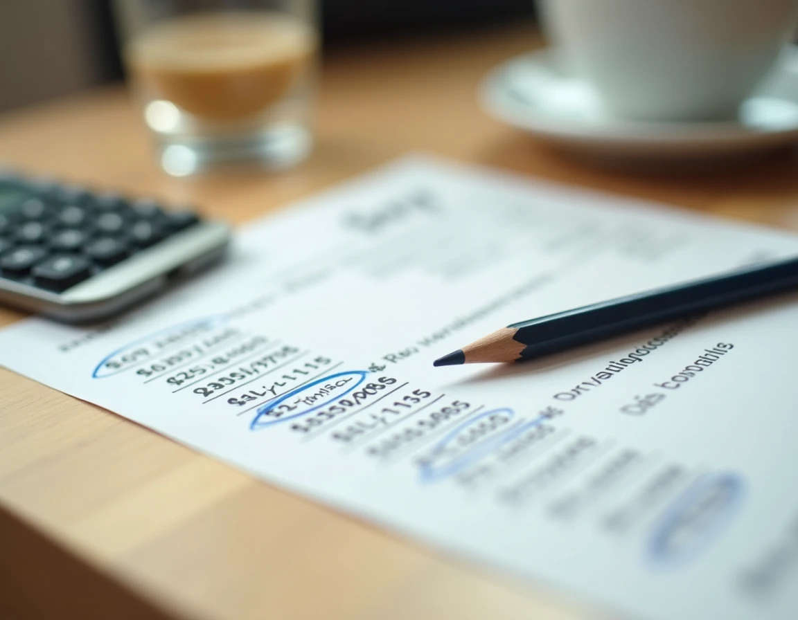 Gros plan sur une fiche de paie annotée avec calcul salaire brut net 2026 en France
