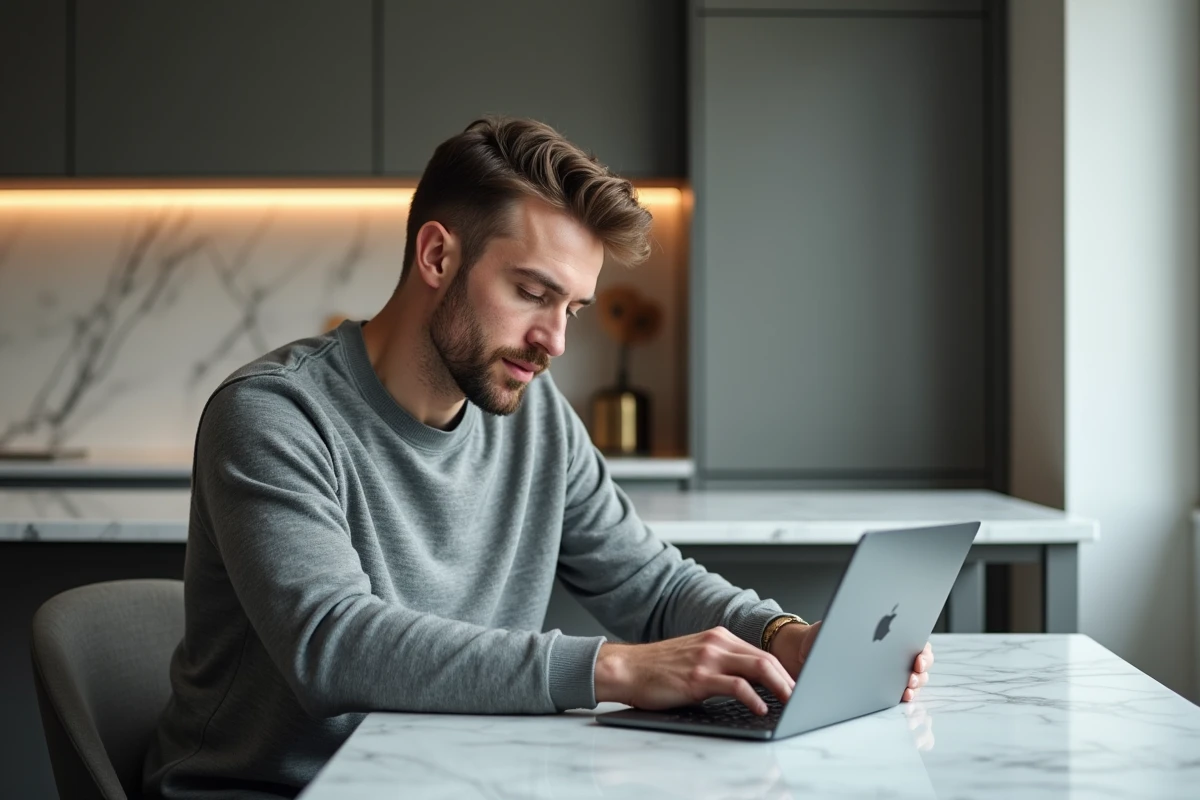 Homme d age moyen saisissant un mot de passe sur une tablette