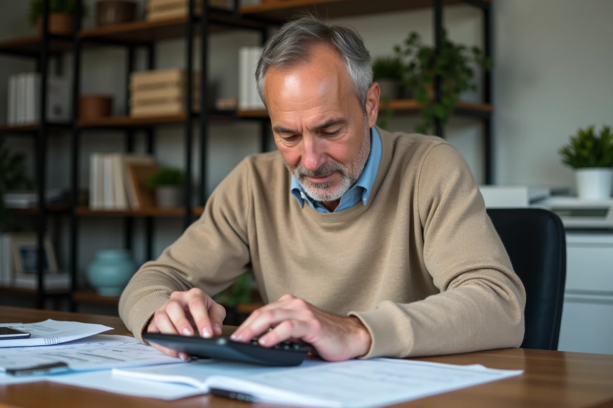 Homme vérifiant ses revenus locatifs sur le formulaire 2042