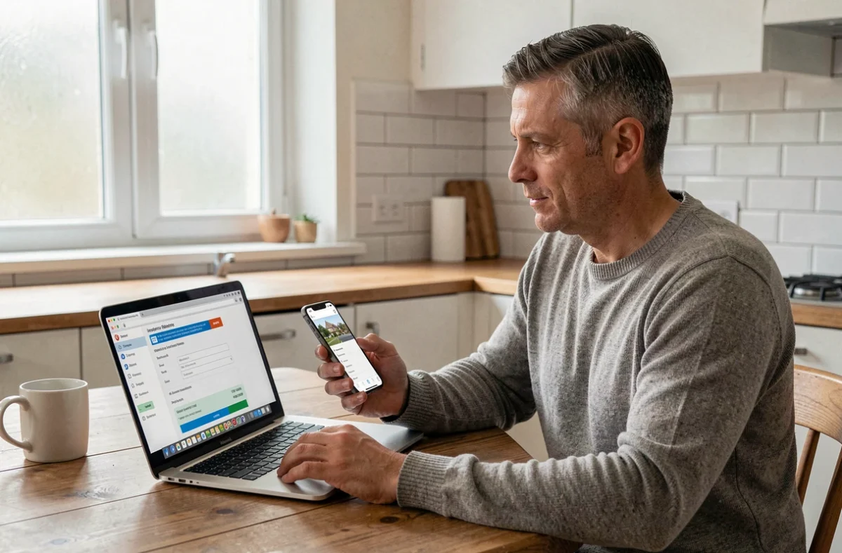 Propriétaire remplissant un formulaire de devis assurance loyer impayé en ligne